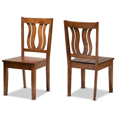 Baxton Studio Fenton Modern and Contemporary Transitional Walnut Brown Finished Wood 2-Piece Dining Chair Set 177-11379-Zoro